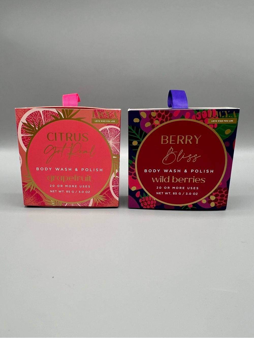 LWYA Love Who You Are Wild Berries & Citrus Grapefruit Body Wash & Polish Sponge